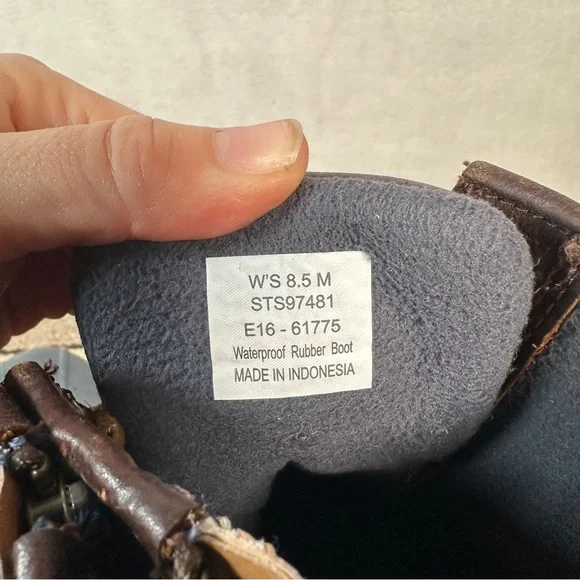 Sperry Brown Blue Duck Boots leather winter rain insulated lace up bootie ankle - Picture 6 of 14